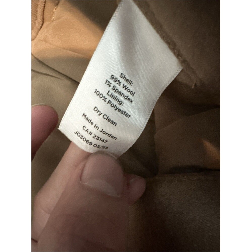 Talbots Dress Pants Womens 10P Tan Wool Blend Straight Leg Lined Stretch Twill - Picture 4 of 7